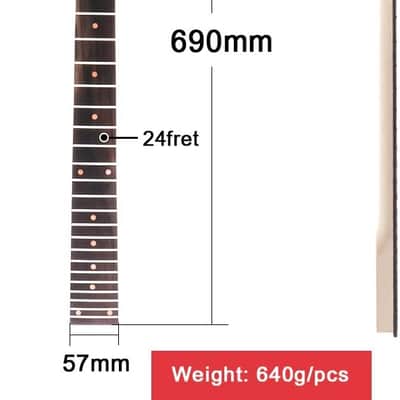 Electric Guitar Neck Maple Head Rosewood Fretboard 24 Fret for IBZ Parts Replacement Red image 2