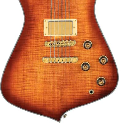Ibanez IC420MFM Iceman Electric Guitar, Maple Fingerboard, Caramel Burst Low Gloss image 1