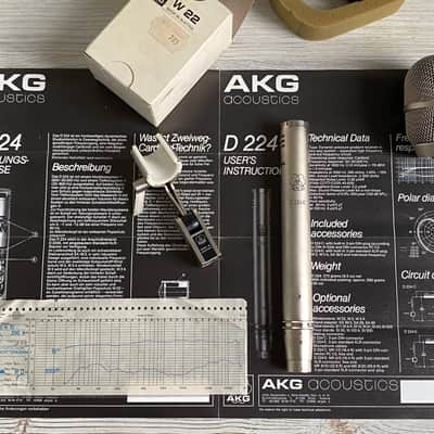 1979 AKG D224E Vintage Dynamic Microphone + Extras image 8