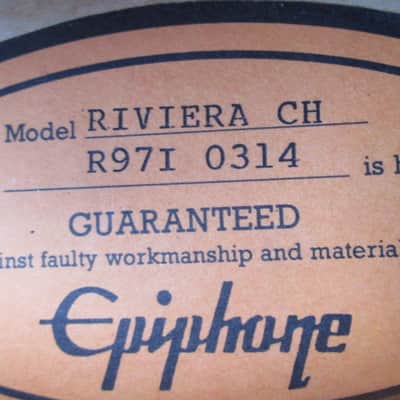 Epiphone Riviera Reissue 1994 - 1999 - Cherry image 14