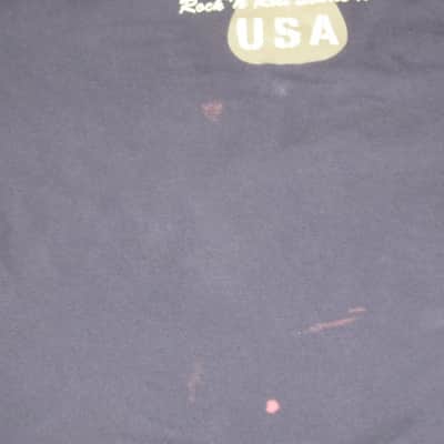 pre-owned / worn genuine Fender - Fender Factory Tour (Corona, California USA) - short sleeve T-Shirt, Men's X-Large (XL) Navy Blue with Creme & Gray Graphic, 100% preshrunk cotton, late 2000s to early - mid 2010s image 14