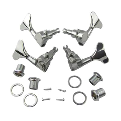 Musiclily 2+2 Set Bass Sealed String Tuning Pegs Keys Machines Heads Tuners,Chrome image 1