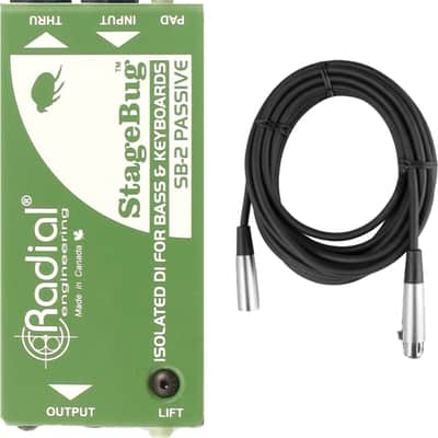 Radial StageBug SB-2 Transformer Isolated Passive Direct Box DI w/ Mic Cable image 2