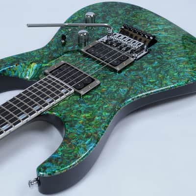 ESP M-II 2016 Exhibition Japan Custom Shop Guitar in Liquid JEM Green Finish image 5