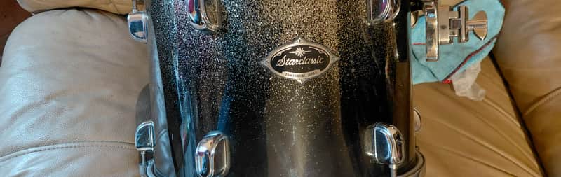 Tama Starclassic Performer B/B (Bch bubinga) Rack Tom 12x9 - Black Sparkle Fade image 1