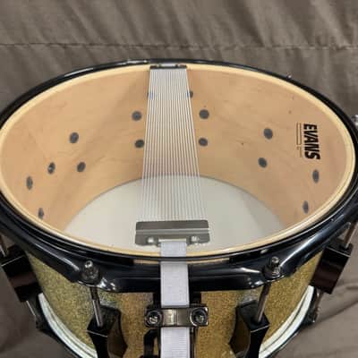 Pork Pie Little Squealer 8x14" Maple Snare Drum 2007 - 2010 - Silver Sparkle with Black Hardware image 8