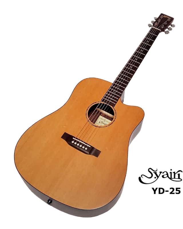 S.Yairi YD-25C Solid Sitka Spruce & Rosewood Dreadnaught acoustic guitar with cutaway image 1