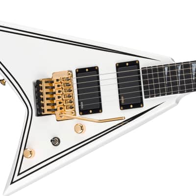 Jackson MJ Series Rhoads RR24MG, Ebony Fingerboard, White with Black Pinstripes Gold Hardware with Floyd Rose 2904001876 image 4
