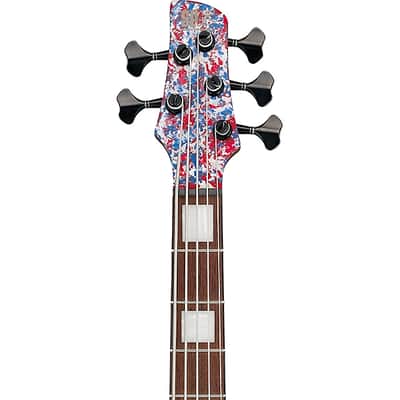 Ibanez Premium SR5A250 USA 250th Anniversary 5-String Electric Bass Guitar - Red, White, and Blue w/ Bag image 5