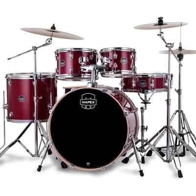 Mapex VE5295FTC Venus Rock Shell Pack, 22" Bass Drum, Crimson Red Sparkle image 2