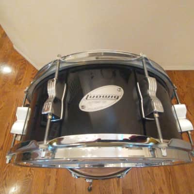 Ludwig Accent series 14 x 6.5 snare drum glass black very clean! image 4