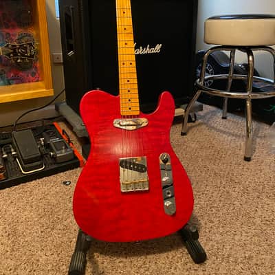 Warmoth  Telecaster  2022 Molly Red Pepper Unicorn Spit / Crimson Guitars penetrating oil, satin finish image 2