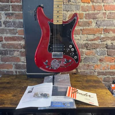 Fender Lead I Electric Guitar w/ OHSC, Candy & Art by John Moisan (1980s - Red) image 2