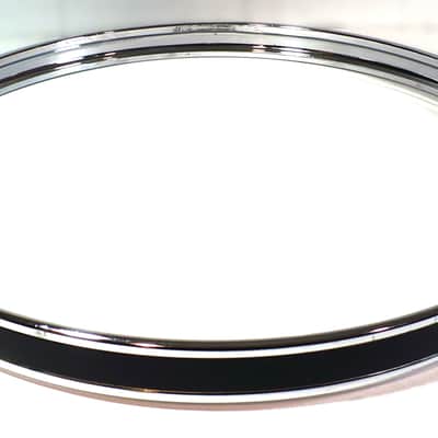 22" Bass Drum Hoop / Chrome with Black Wrap Inlay / Early Pearl Export image 2