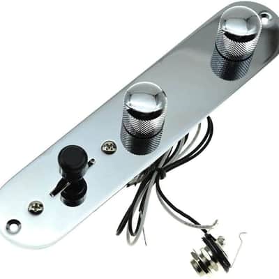 Fully Loaded Control Plate Pre-Wired 3-Way Control Plate with Wiring Harness for Tele/Telecaster Chrome image 1