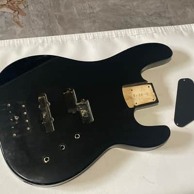 1980's Japan Charvel Jackson Model 2B P & J Black Bass Guitar Body image 1