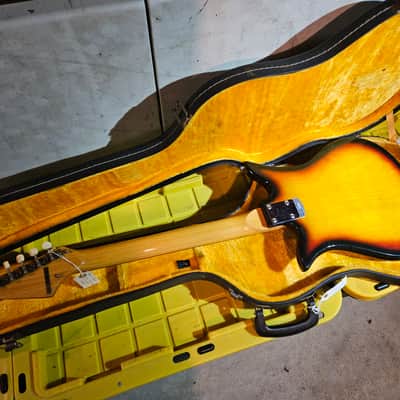 Teisco  tulip  guitar, sunburst Circa 1970's image 7