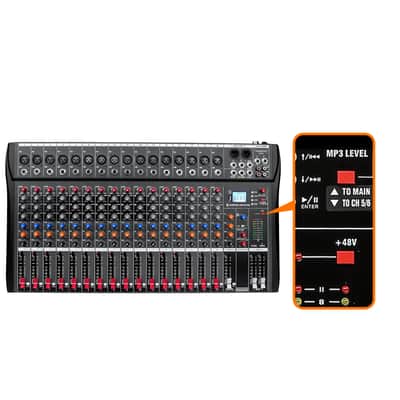 Cxxss Digital 16-Channel Mixer Sound Board Console Wireless Live Studio Audio Mixer Power Mixing USB (110V-220V) image 5
