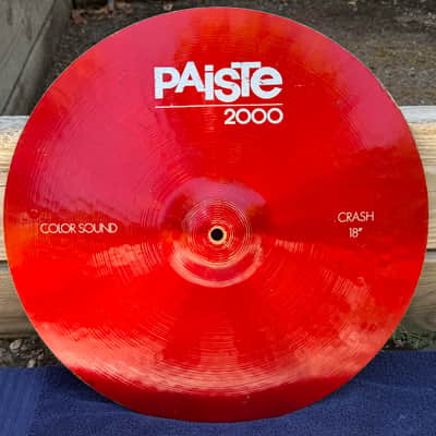 Paiste Colorsound Cymbal Set-14 Heavy hats, 12 Splash, 16 Crash, 18" Crash, 18" Heavy Crash, and 18" China 1980's - Red image 10