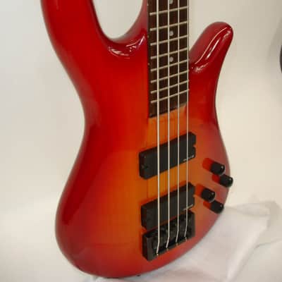 1998 Spector NS-2000/4 NS-2000 4-String Electric Bass Guitar, Cherry Sunburst image 2