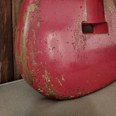#202624 :: Baldman's Relic Stratocaster body in Heavy Relic Hot Rod Red nitro finish :: Roadworn Aged image 9