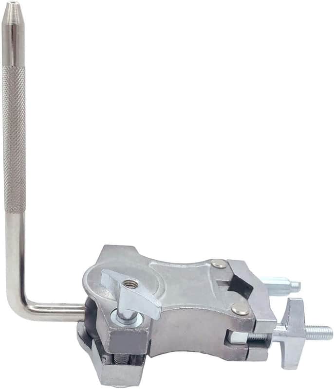 Single L Rod Mount Clamp Adjustable Tom Drum Rack Mount Clamp Metal L-Rod Cowbell Mounting Bracket Percussion Mount Holder for Tom Durm Set Parts Extension Clip Accessory Hardware image 1