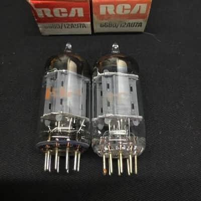 MATCHED PAIR RCA 6680 12AU7A (ECC82) Preamp VINTAGE Audio VACUUM TUBES 4.8305 image 1