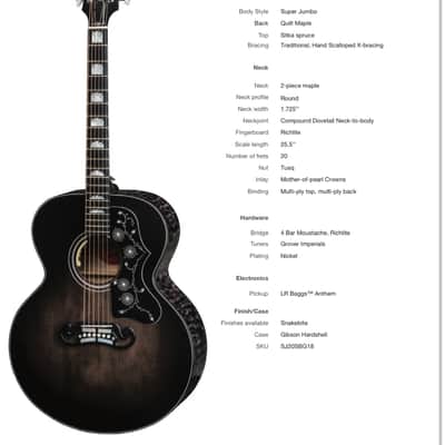 Gibson SJ-200 snakebite 2018 - Cobra burst image 13