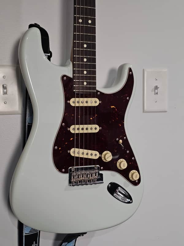 2020 Sonic Blue Fender American Professional II Stratocaster with Roasted Maple Neck, Rosewood Fretboard image 1