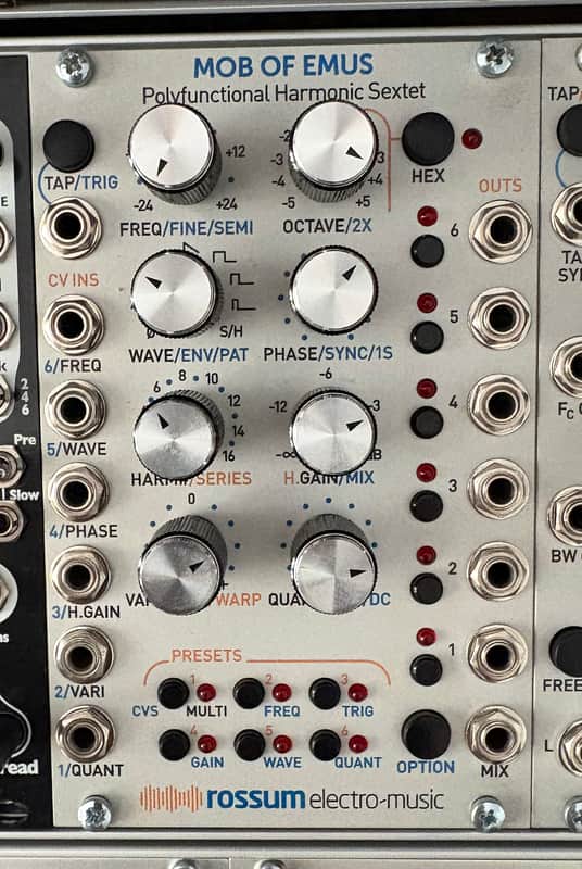 Rossum Electro-Music Mob of Emus Polyfunctional Harmonic Sextet Eurorack Module 2020 - 2021 - Silver image 1