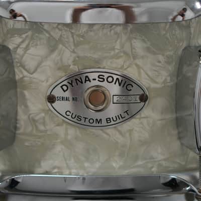 Rogers 5x14" Dynasonic Wood Snare Drum - 1960s White Marine Pearl image 8