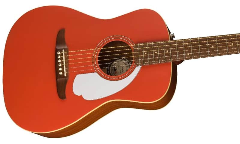 Fender Malibu Player Acoustic Electric Guitar Fiesta Red image 1