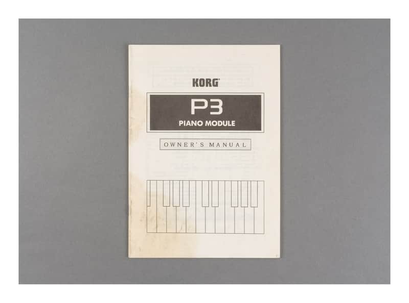 Korg P3 Owner's Manual