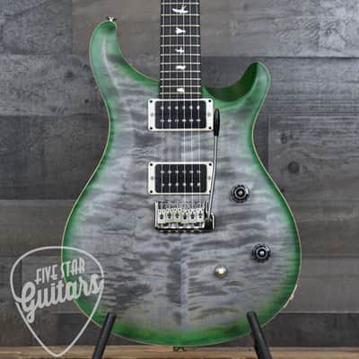 PRS Wood Library CE-24 Satin Quilt Top - Faded Gray Black Green Burst with Gigbag image 16