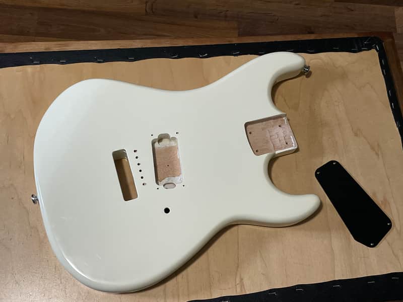 2021 Indonesia Kramer Baretta Special Vintage White Mahogany Guitar Body 6 Post Tremolo image 1