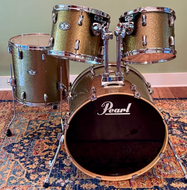 Pearl Vision SST Birch Ply  4 Piece Drum Set Gold Sparkle  Shell Pack image 1