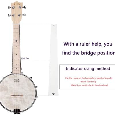 4 String Banjo Ukulele Concert 23 inch Remo Drumhead Maple Body + Truss Rod Gig Bag and Accessories image 6