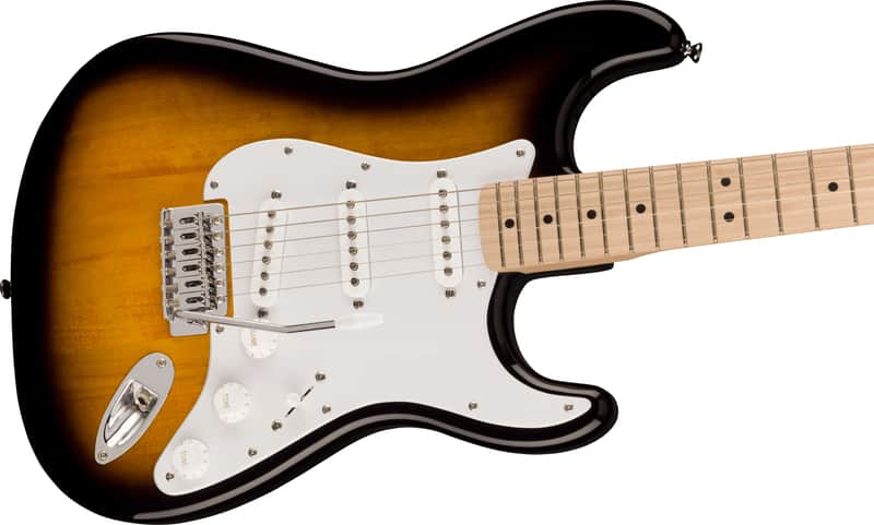 Squier Sonic Stratocaster Maple Fingerboard White Pickguard 2 Color Sunburst image 1