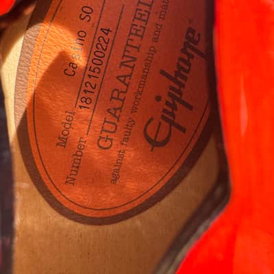Epiphone Ltd. Ed. Casino - Rare GLOSS Sunrise Orange (2018 Qingdao) w/ Hard Case image 4