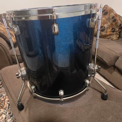 Tama STARCLASSIC PERFORMER BIRCH 16 IN Floor Tom 2000s - Blue Galaxy Fade image 5
