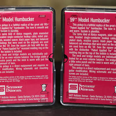 Seymour Duncan Vintage Blues Humbucker Pickup Set 4 Conductor BLACK image 2