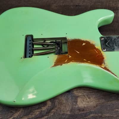 MyDream Partcaster Custom Built - Surf Green-over-Sunburst SRV image 11