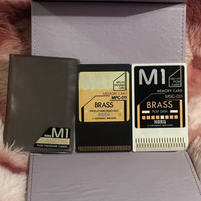Korg M1 Brass Expansion Card Set – MSC-011 PCM + MPC-011 Program Cards – Vintage 1989 – Original Sleeve – Made in Japan
