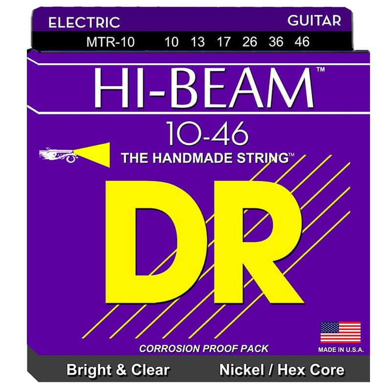 DR Strings MTR-10 Hi-Beam Nickel Plated Medium Electric Guitar Strings 10-46 image 1