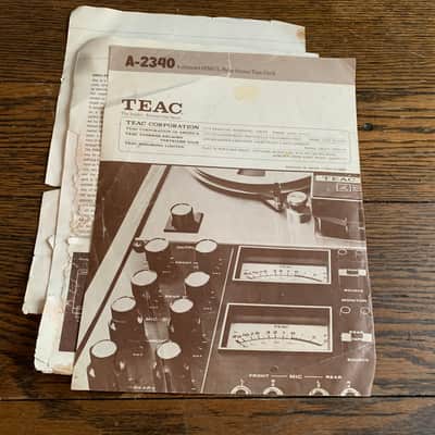 TEAC A- 2340 4 CHANNEL SIMUL SYNC STEREO TAPE DECK MANUAL/BOOKLET- MAKE OFFER! image 8