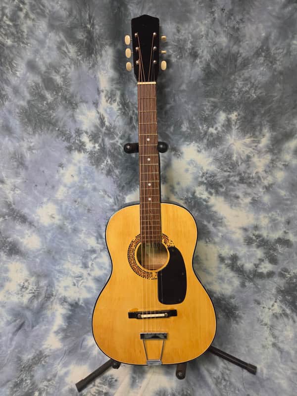 Vintage RARE 1970's Global G100 Stella Style Parlor Acoustic Guitar New Strings image 1