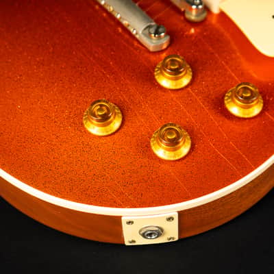 Gibson 1957 Les Paul Standard Murphy Lab Ultra Light aged - Orange Sparkle Top Natural back image 8