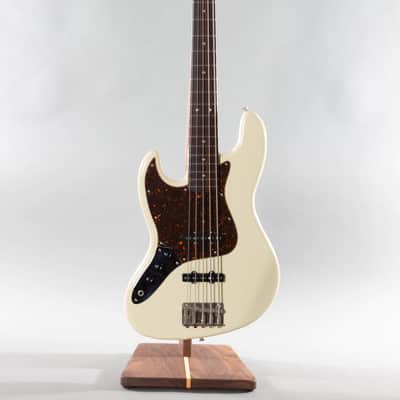 1995 Fender Japan Left-Handed 5-String Jazz Bass Vintage White image 3