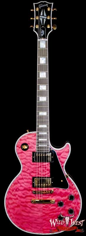 Gibson Custom Shop M2M Les Paul Custom Chablis Pink 5A Quilt Maple Top 1-Piece Mahogany Body 9.60 LBS image 1