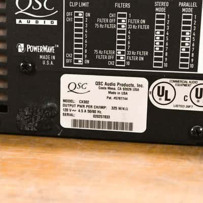 QSC CX302 2-Channel Power Amplifier CG0103M image 10